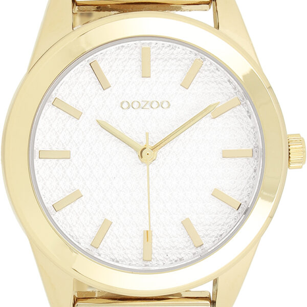 OOZOO goudkleurig horloge met witte wijzerplaat - C11419