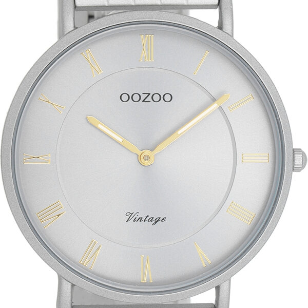 OOZOO zilverkleurig horloge met grijze wijzerplaat - C20367