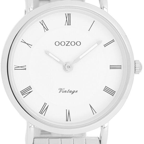 OOZOO zilverkleurig horloge met witte wijzerplaat - C20372