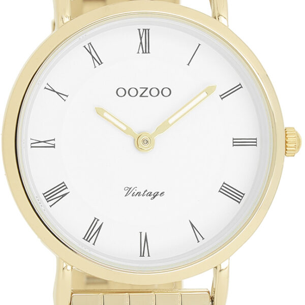 OOZOO goudkleurig horloge met witte wijzerplaat - C20376