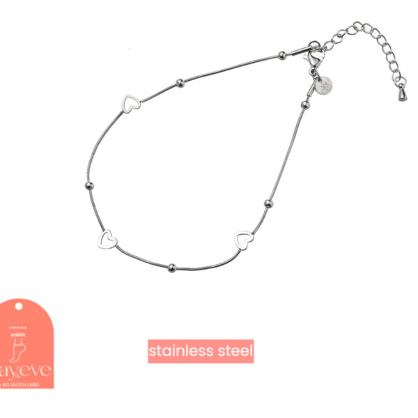 Go Dutch Label Smooth Hearts Anklet