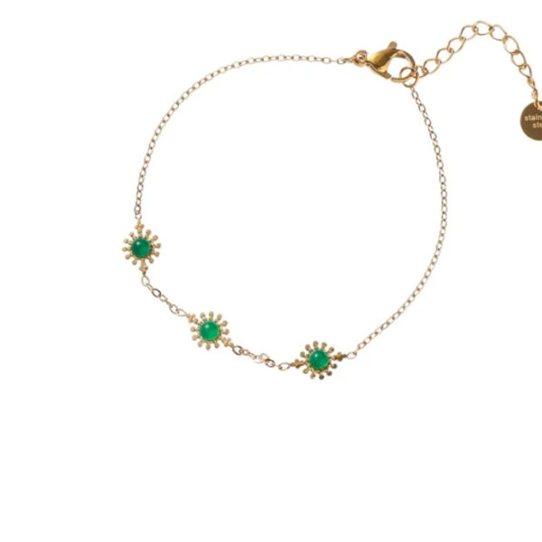Go Dutch Label Bracelet 3 Flowers Green