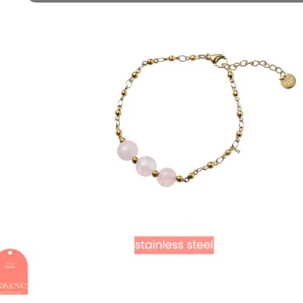Go Dutch Label Bracelet 3 Beads Pink