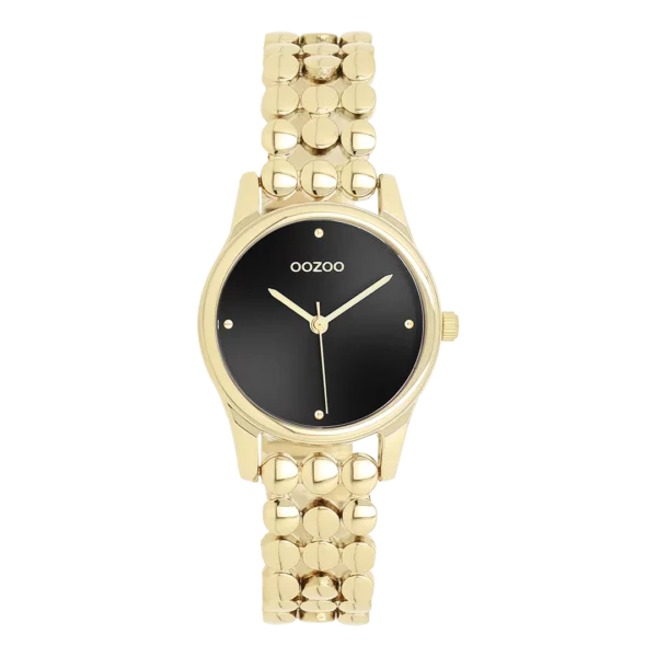OOZOO Goudkleurig horloge met stippenband C11634