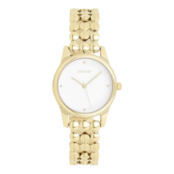 OOZOO Goudkleurig horloge met stippenband C11631