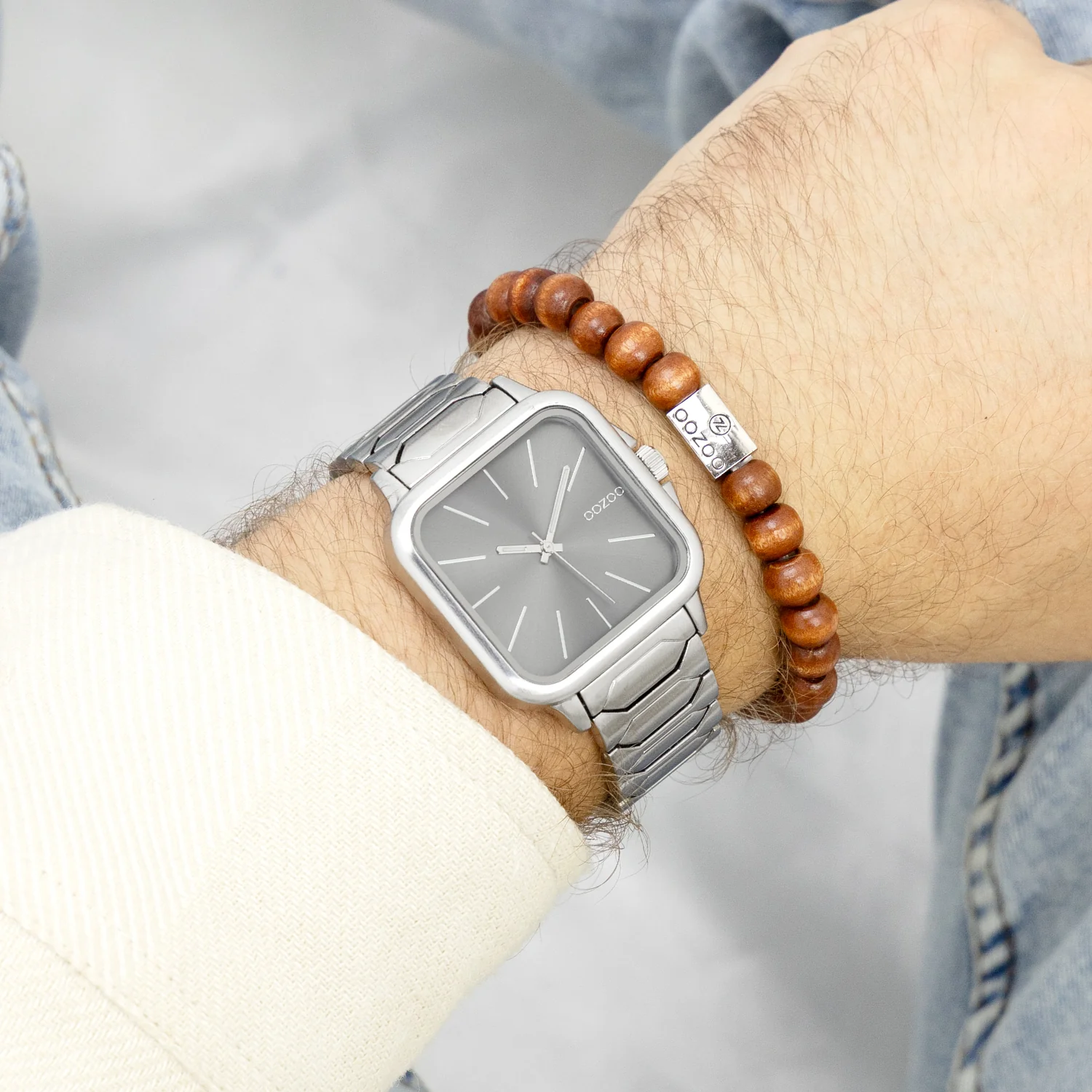 OOZOO Zilverkleurig Herenhorloge C11602 - Afbeelding 2