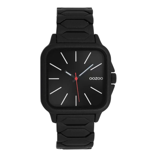 OOZOO Zwart Stalen Herenhorloge C11609