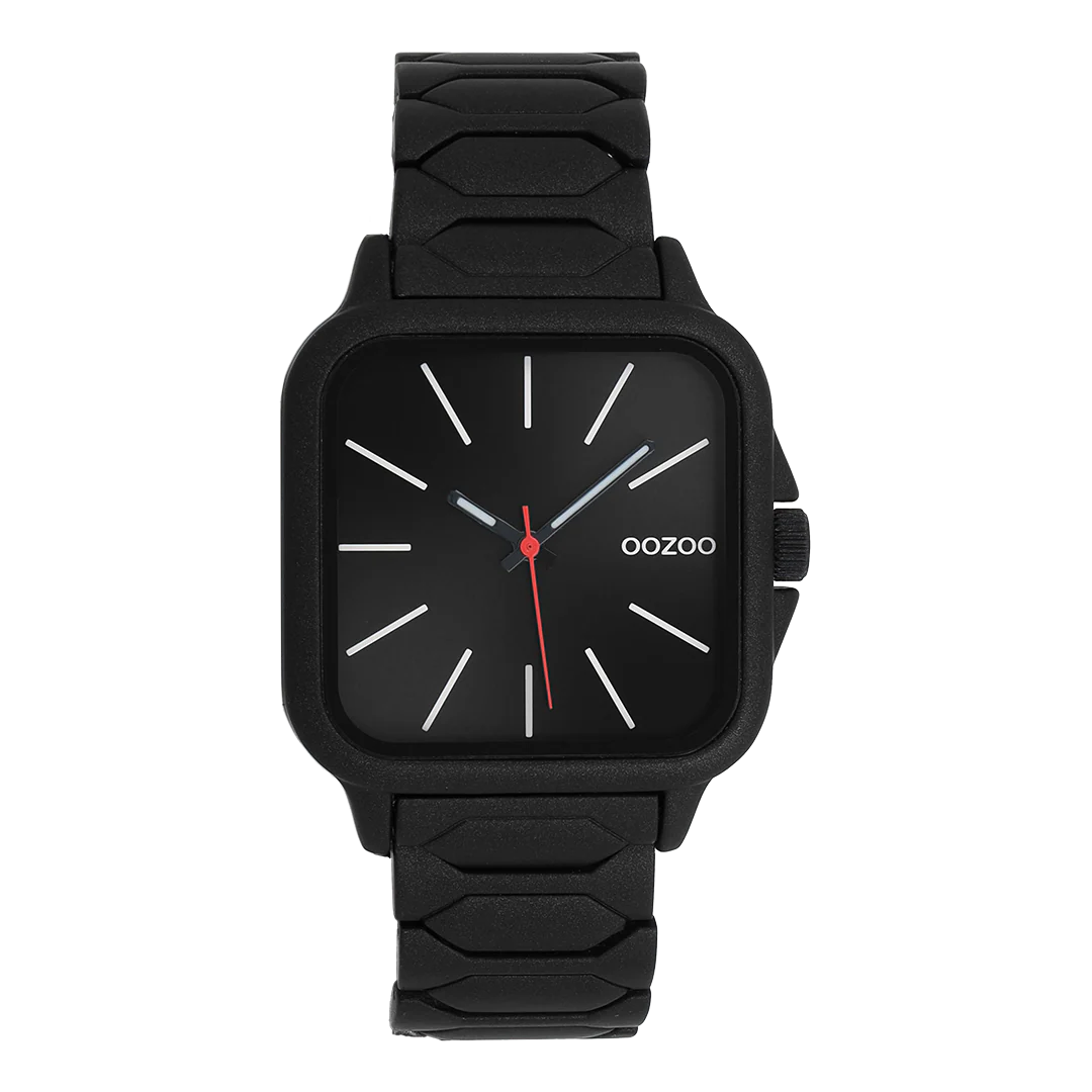 OOZOO Zwart Stalen Herenhorloge C11609