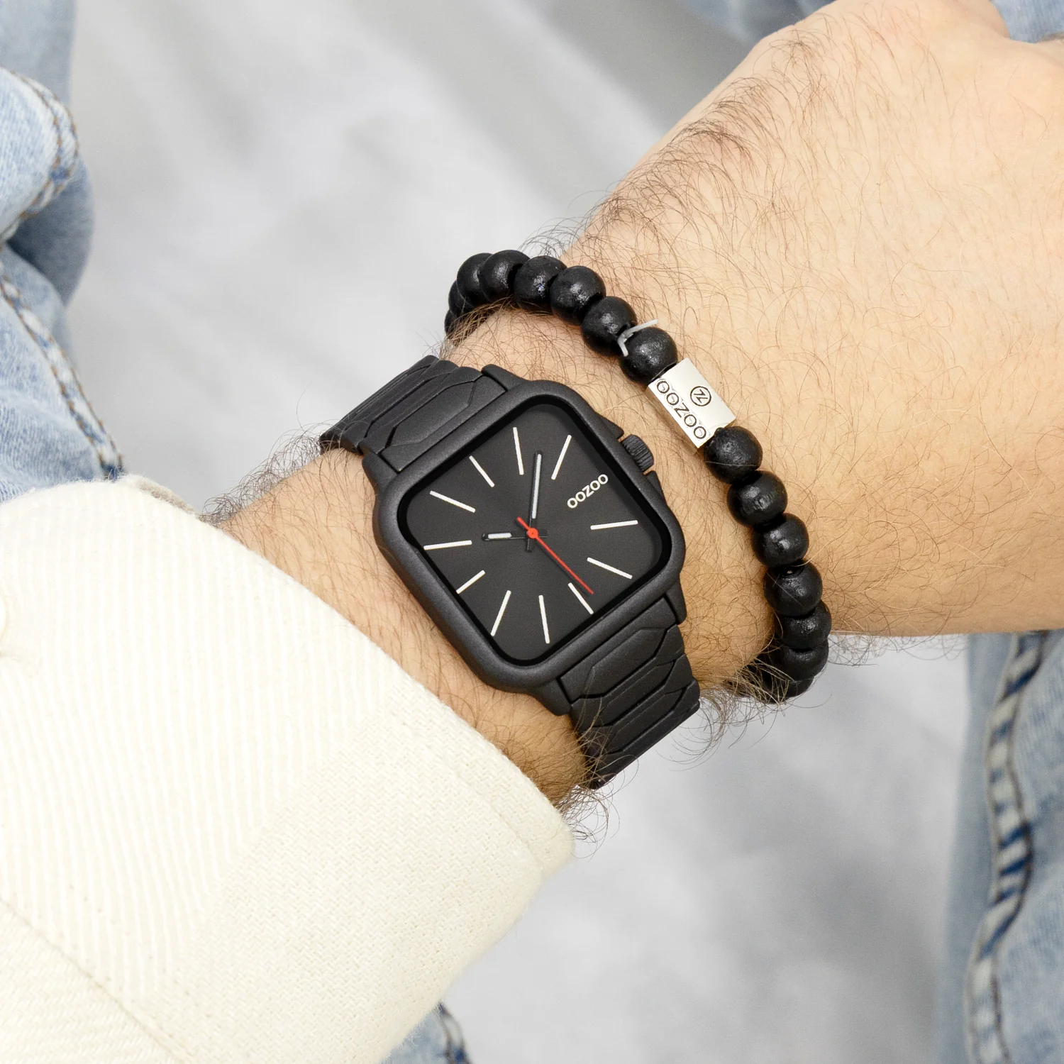 OOZOO Zwart Stalen Herenhorloge C11609 - Afbeelding 2