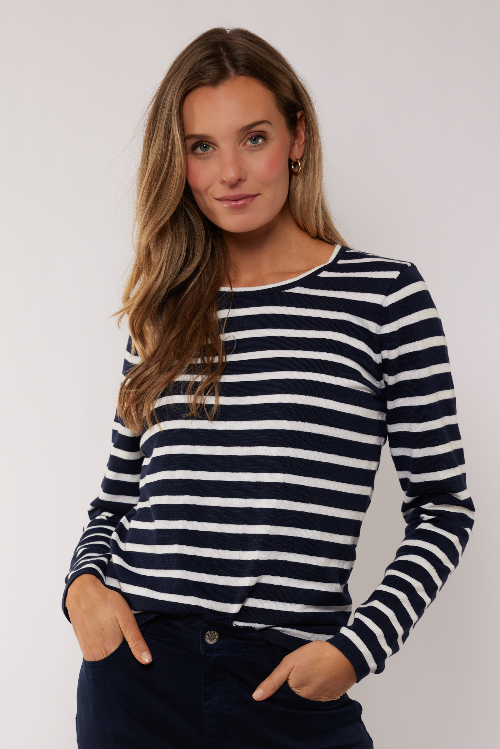 G-Maxx Alianne Top Dark Sapphire/Wool White - Afbeelding 3